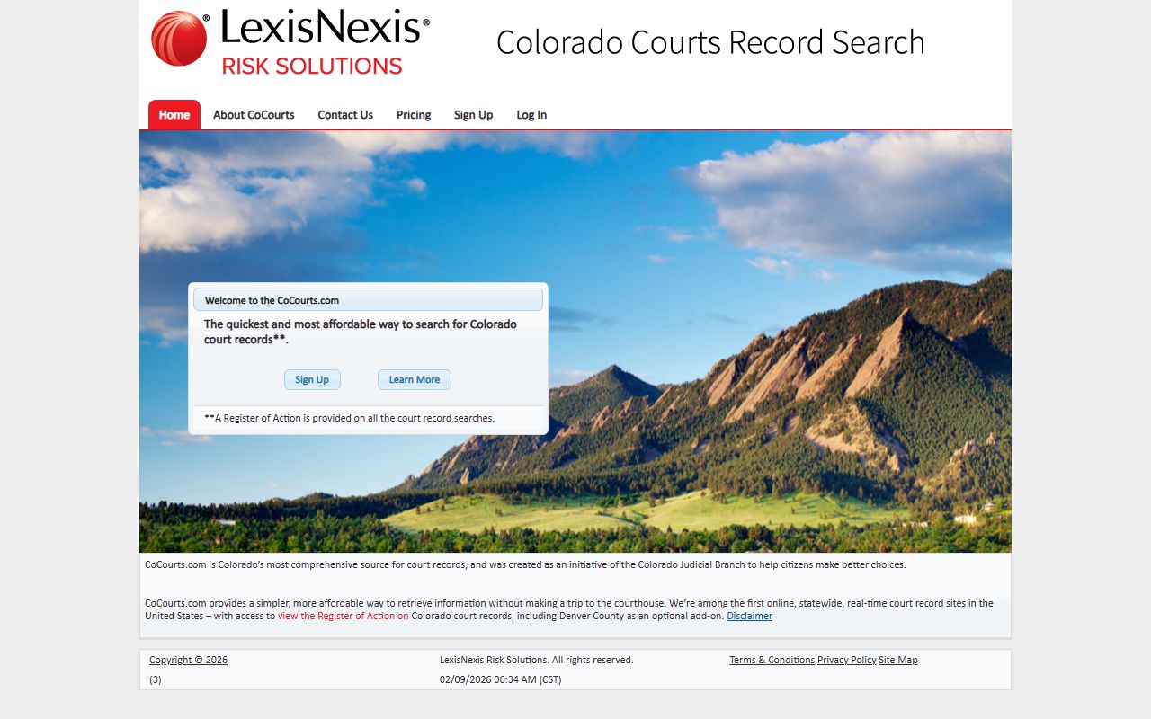 CoCourts Colorado court records search directory